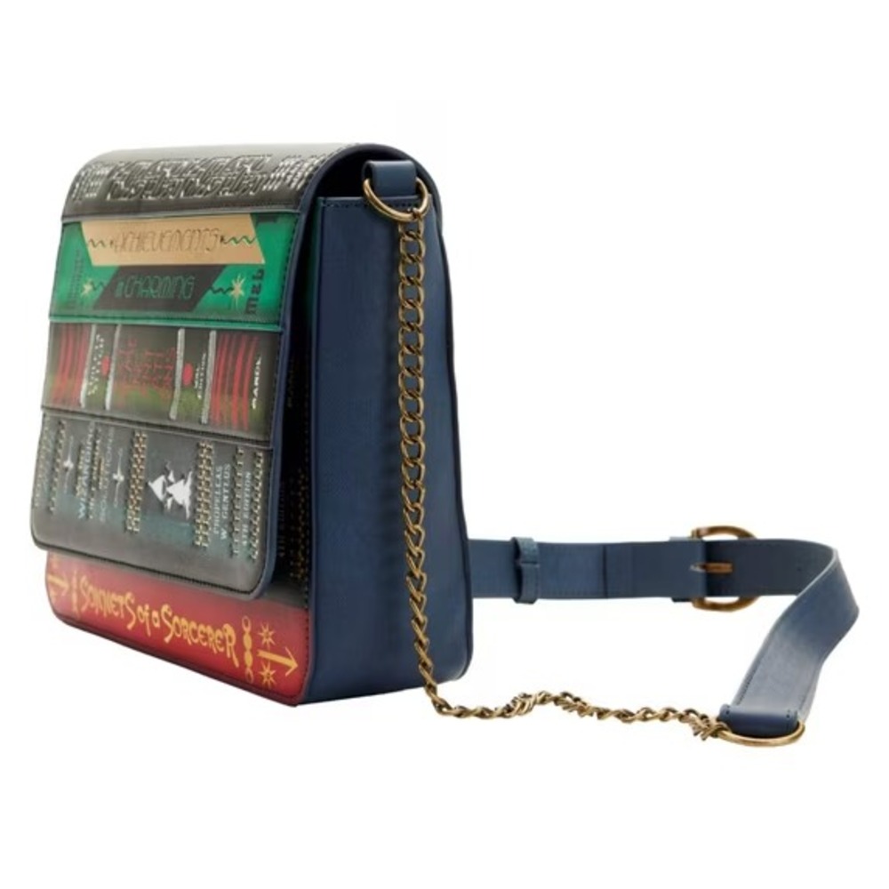 Loungefly Fantastic Beasts Magical Books Chain Strap Crossbody Bag Navy Blue - Picture 15 of 16
